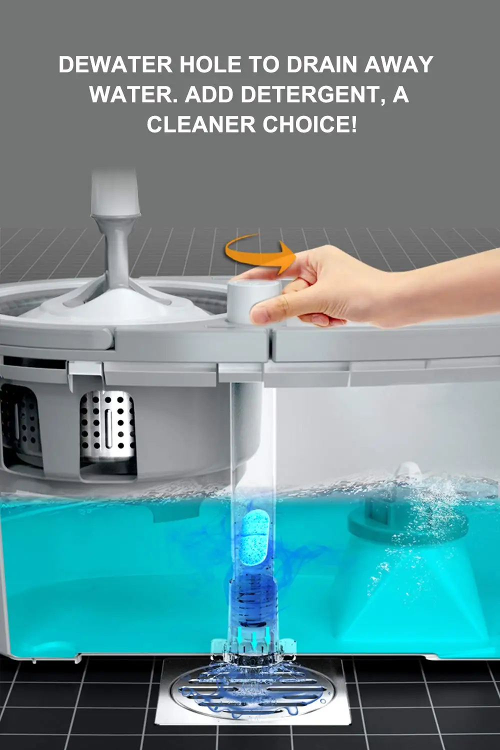 Amazon M19 Swivel Mop and Bucket Twist Mop For Floor Cleaning And Dry With 4 Mop Heads