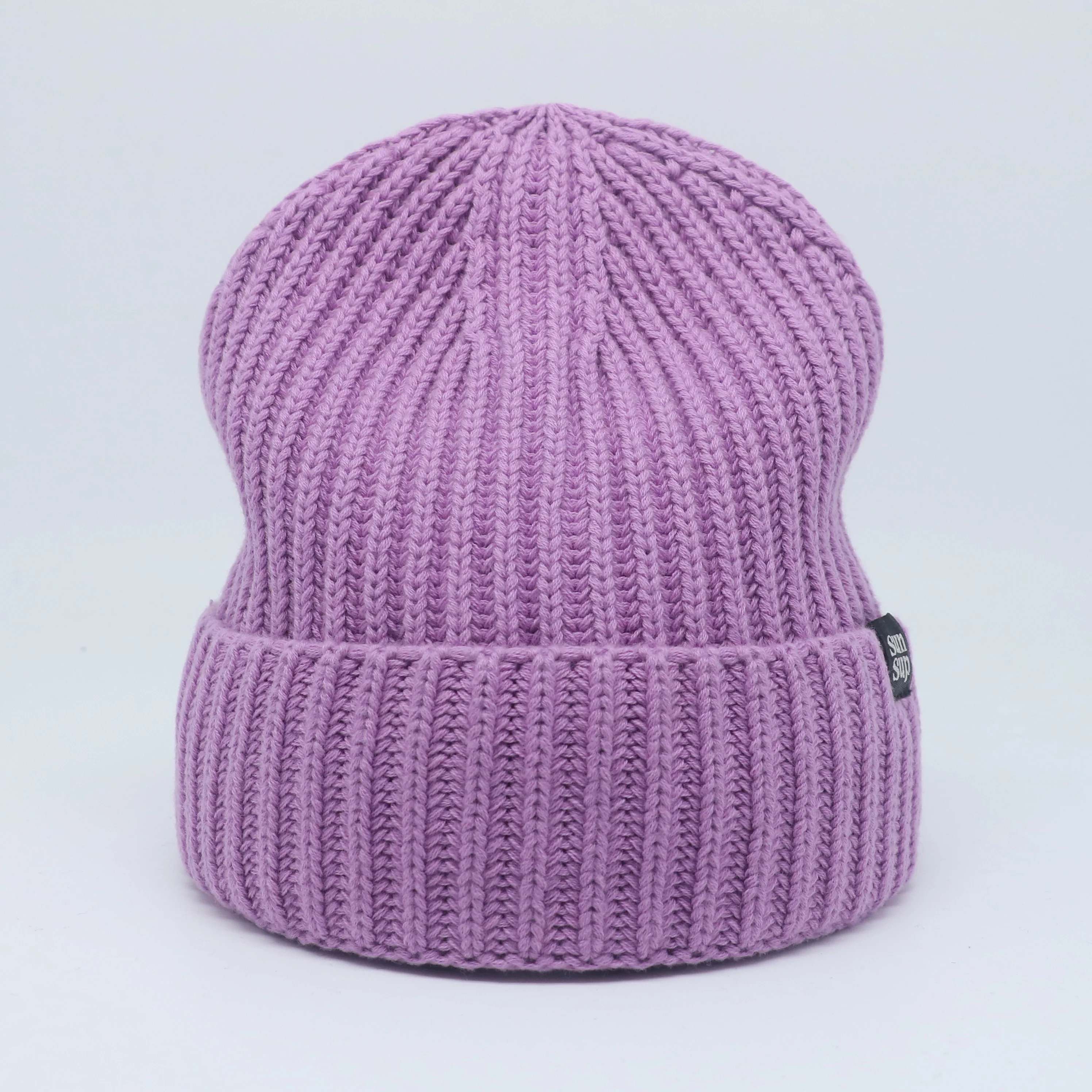 100% Cotton Knit Beanie Hat for Men and Women, Ribbed Cuffed Soft Warm Ski Hat, Slouchy Skull Winter Hat