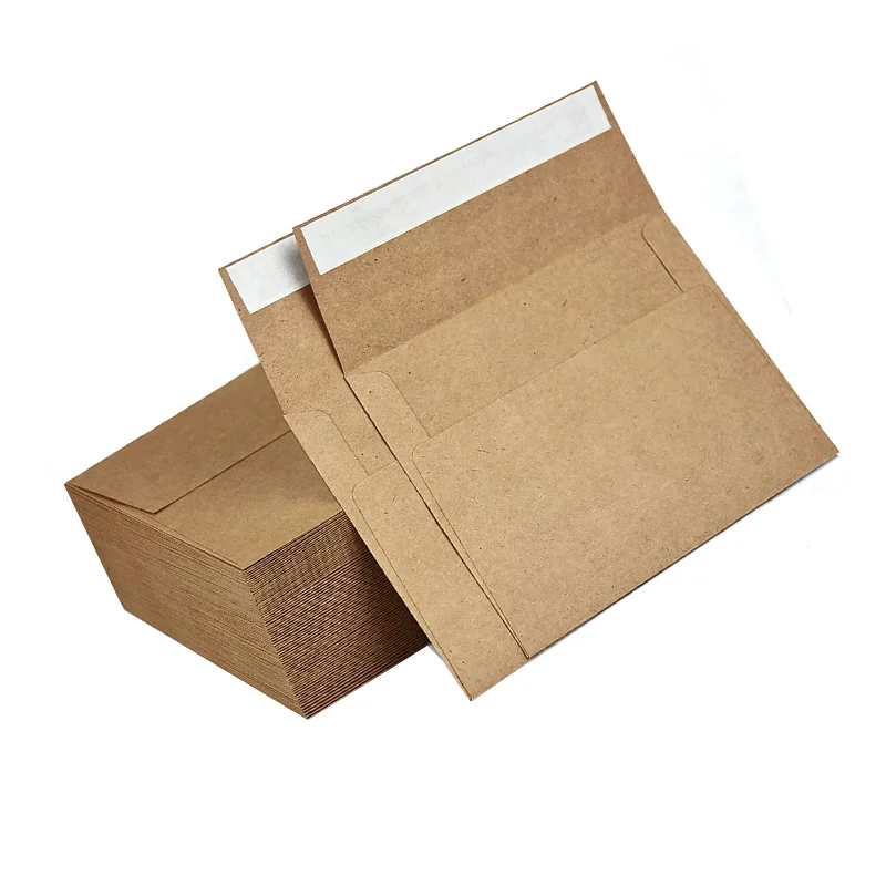 Factory Direct Sale Logo Printed Rigid Mailer Recyclable Kraft Cardboard Corrugated Envelope for Postage