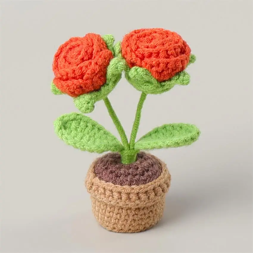 Wholesale DIY plant crochet flower doll for baby toys Hand Knitting