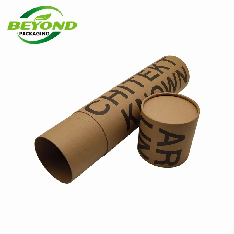 Customized Printing Biodegradable High Quality Brown Kraft Cylinder Tube For Clothing Packaging Craft Paper Clothes