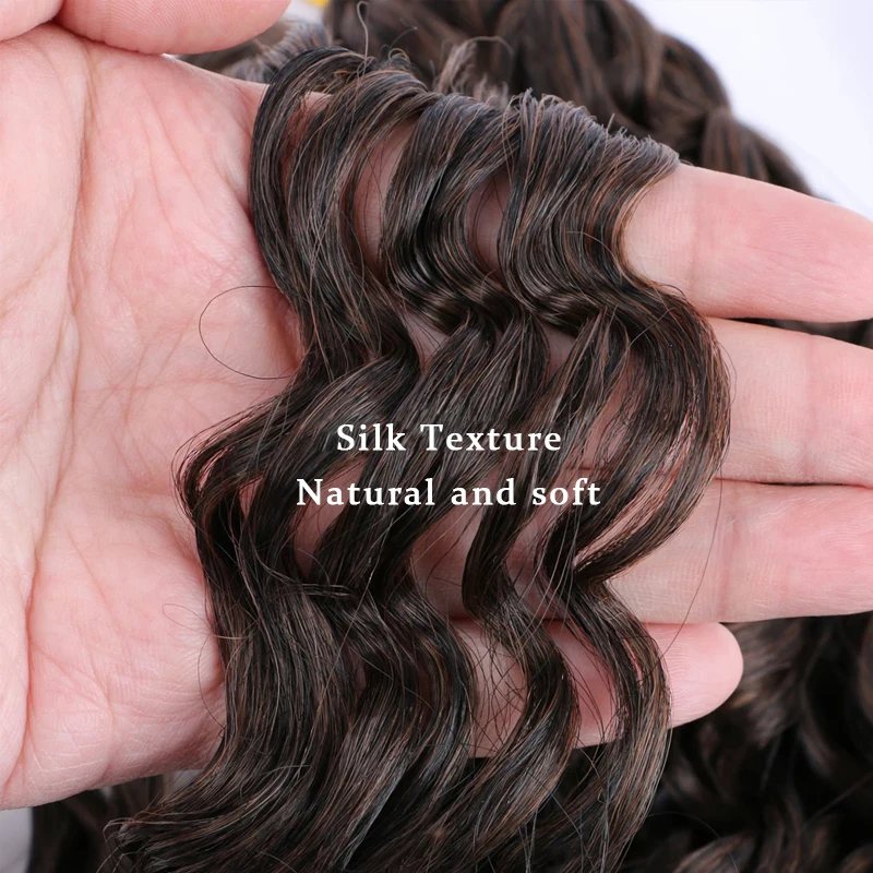 18inch 85g long GoGo Curl Crochet Hair Water deep Wave Curly Bulk Braiding Hair Single Weft Synthetic Hair Extensions