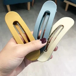 Hot sale fashion colorful matte hollow big duck clips bang hair clips for women