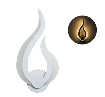 Indoor Hotel Bedroom Living Room Hallway Art Decoration Acrylic Sconce 12W Fire Flame Shape Modern Applique Murale Wall Light