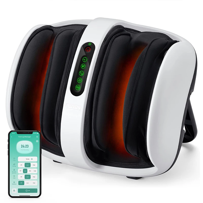 Nekteck Foot Shiatsu Massager for Circulation and Pain Relief, Smart Electric Massage Machine with Heat, Deep Kneading Vibration