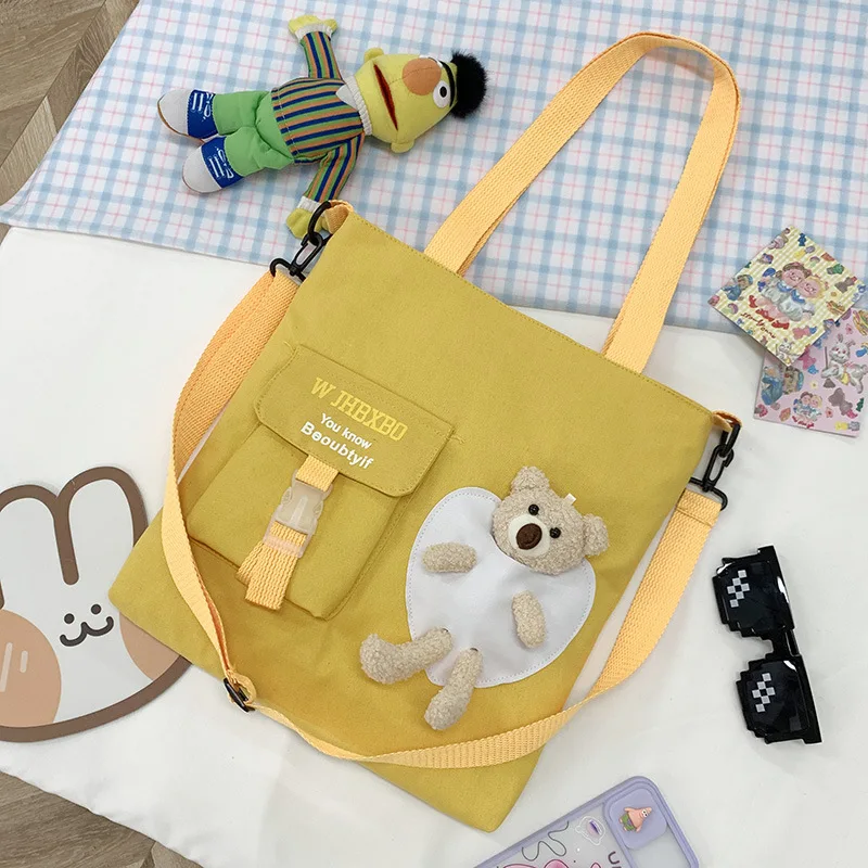 Korean version of the campus girls cute canvas single shoulder crossbody bag handbag wholesale cheap simple purse
