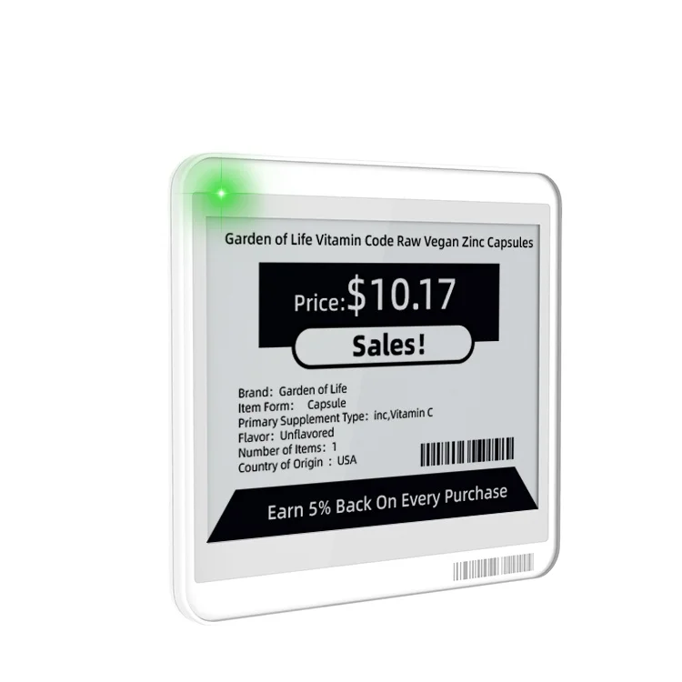 Minew 4.2 inch shelf label digital bluetooth 5.0 electronic shelf label price tag IOT electronic shelf label esl