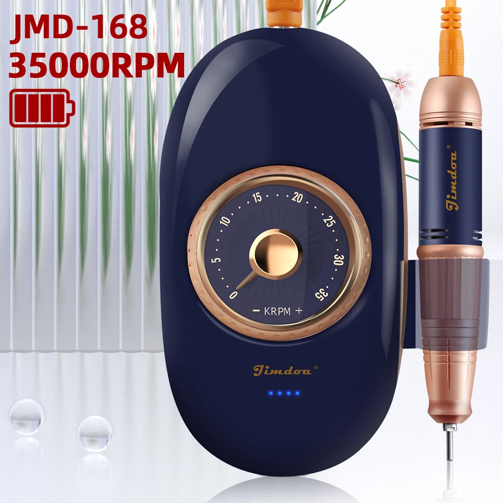 Jimdoa New design 35000RPM high-power professional Rechargeable Portable Nail Drill Machine Nail salons E File