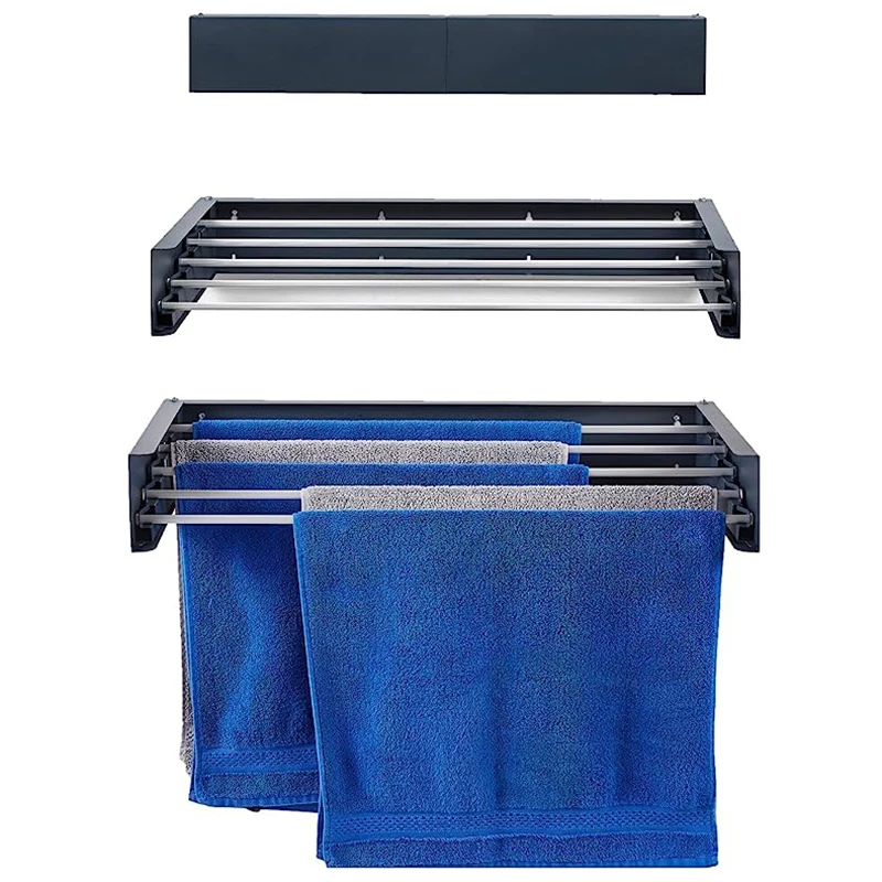 Collapsible Foldable Clothes Drying Rack Wall Mounted Space Saver Retractable Clothes Folding Drying Rack