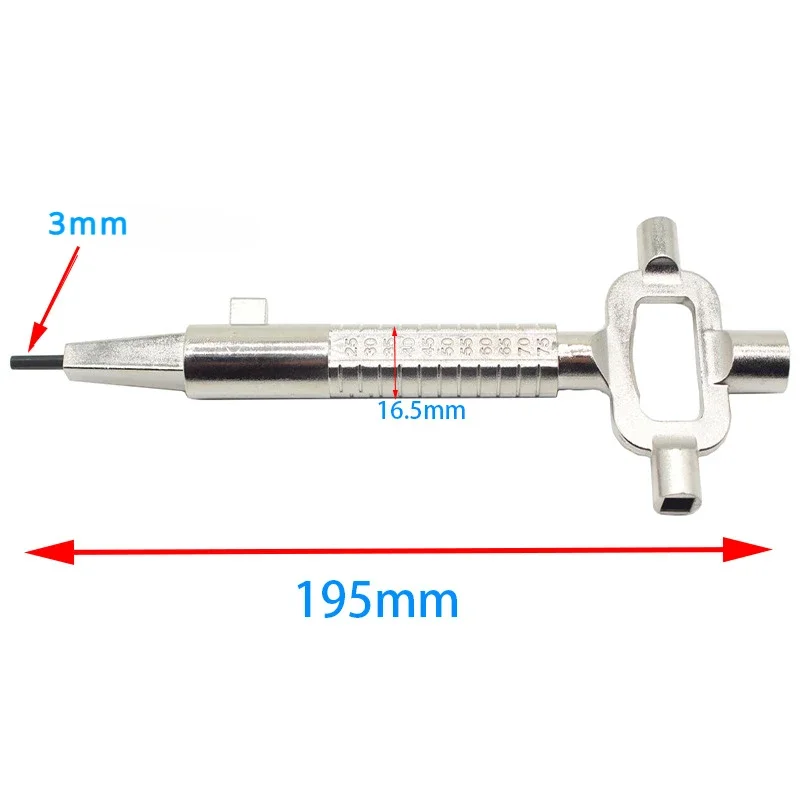 Silver Locksmith Tool Multi Purpose Lock Cylinder Gauge Cam Turner Spindle Removal Accessories