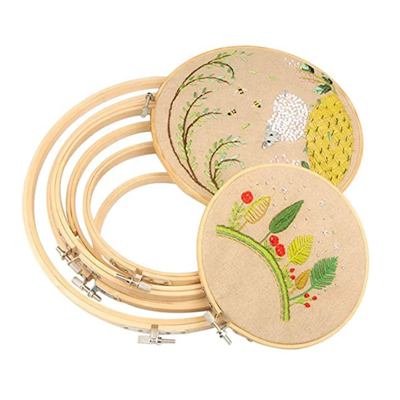 
Wholesale custom embroidery frame oval wooden bamboo embroidery circle 
