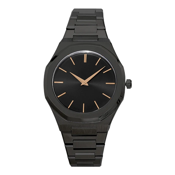 Luxury stainless steel men watch with dial customize Japanese quartz movement waterproof business slim wrist watch