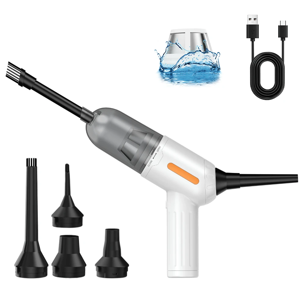 White Vacuum Cleaner and Air duster Rechargeable Electric Car Cleaning tool electric dust blower handheld vacuum cleaner