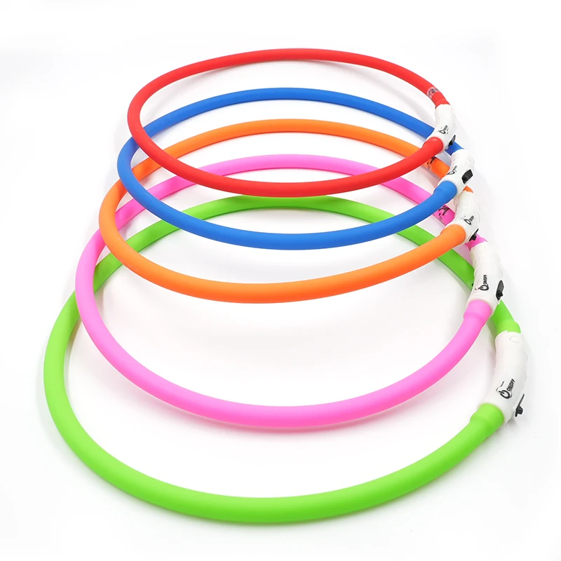 SUNJET New Product Wholesale Custom Design Silicone  LED Dog Collar LED Light Up Pet Collar