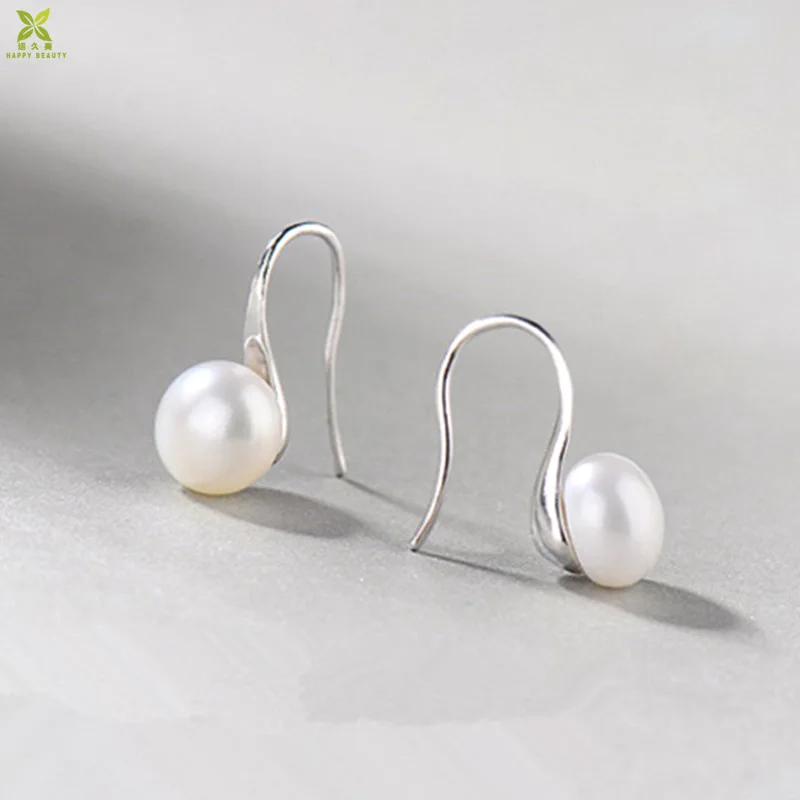 Серьги из серебра 925 пробы с пресноводным