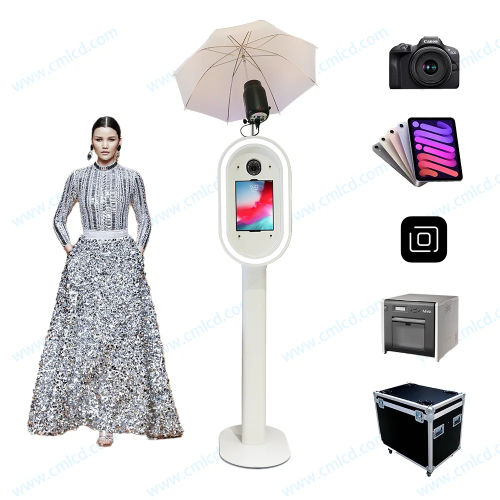 New Design Wholesale Oval Faceplate photobooth Software APP Control Salsa photobooth for Parties Stylish Photo Booth