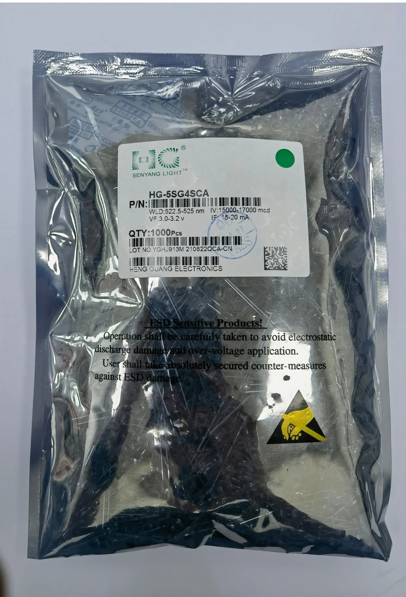 HG 5mm green light led diode round shape transparent lens long pins 25 degree for advertising lighting board led diode