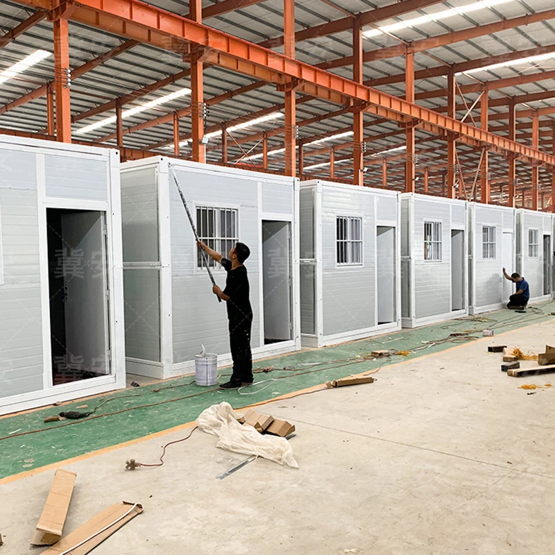 Low Price 20ft Modular Mobile Tiny Home Portable Fold Folding Foldable Prefab Container House with Toilet