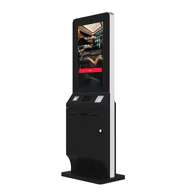 Floor stand 21.5 inch touch screen check in self service kiosk hotel kiosk self check-in