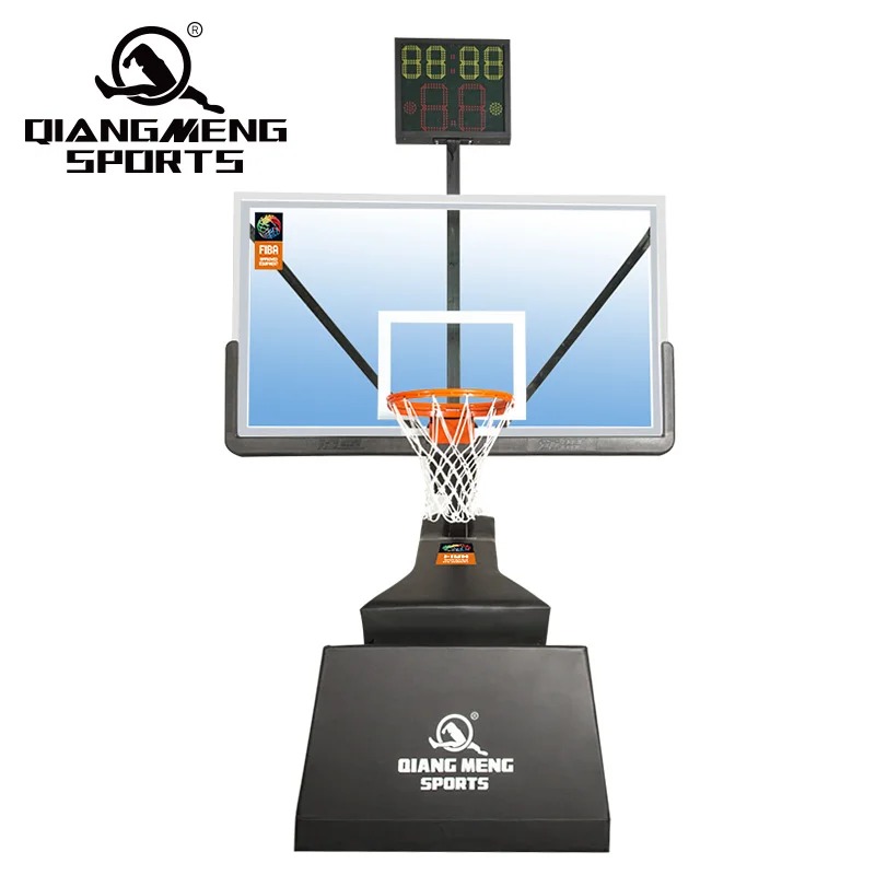 Movable Portable Basketball Hoop Stand Indoor Game Hydraulic FIBA Approved Portable Basketball System