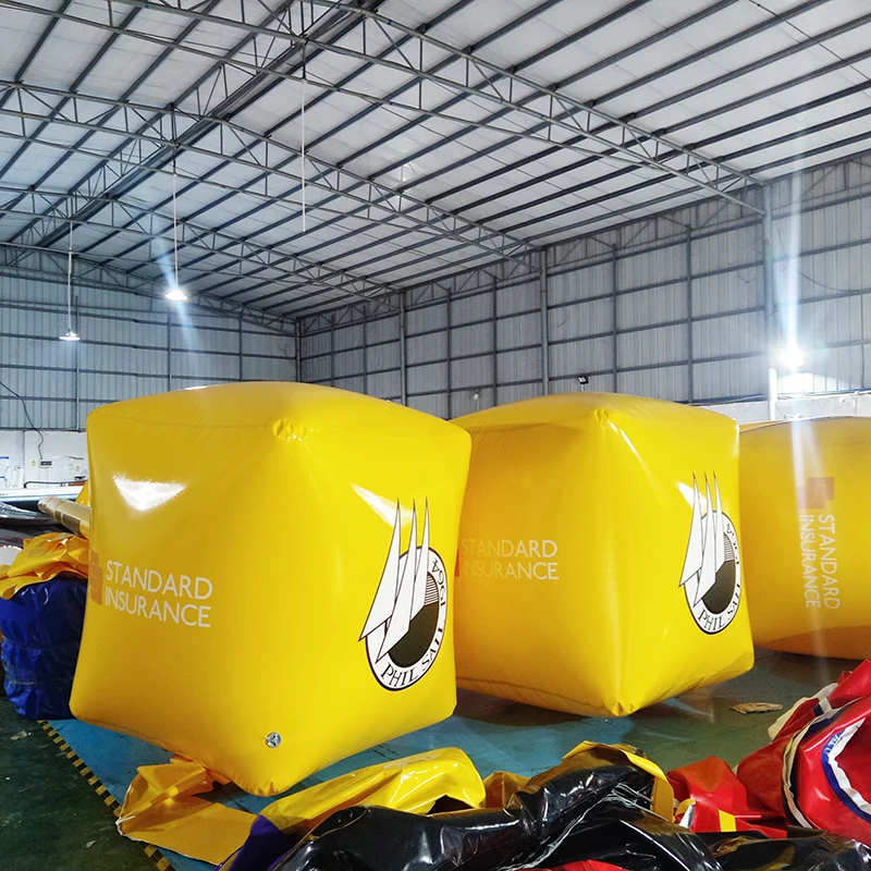 Yellow Color 1.5m square PVC Inflatable Floating Buoy Marine Buoy and Float Buoys for Water Game