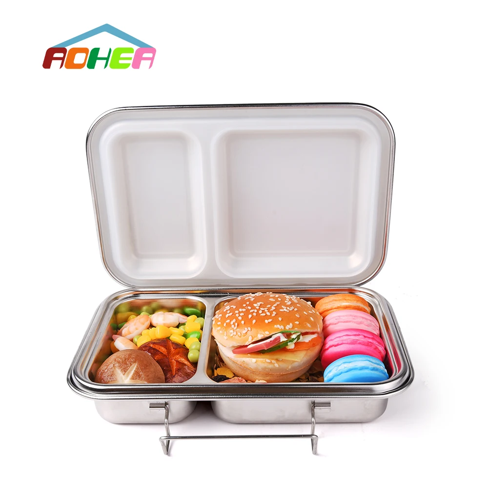 2 Tier Stainless Steel Square Lunch Box Bento steel food carrier boxes indian tiffin steel tifffin food storage