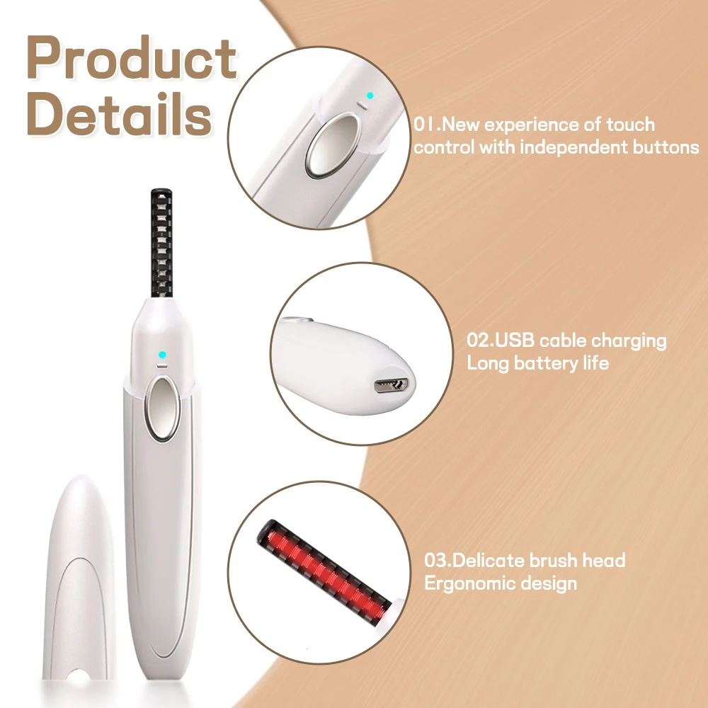 High Quality Electric Eyelash Curler Heated Combs Eye Lash Longlasting Eyelashes Curl Thermal Eyelash Curler Makeup Accessories