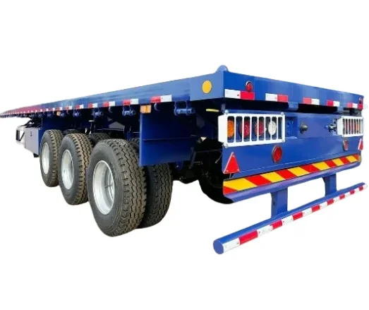 3 Axle 40ft Container Shipping Semi Trailer Flatbed Semi Trailer For Tanzania