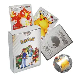 Wholesale Pokemoned cards games Poke-mon gold foil cards 10 pet sprite card cartas pokmon original