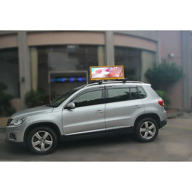 LED VISUAL Outdoor Double Side Wireless WIFI 4G USB Control Screen P5 Taxi Top LED Display Car LED Signs For Mobile Advertising