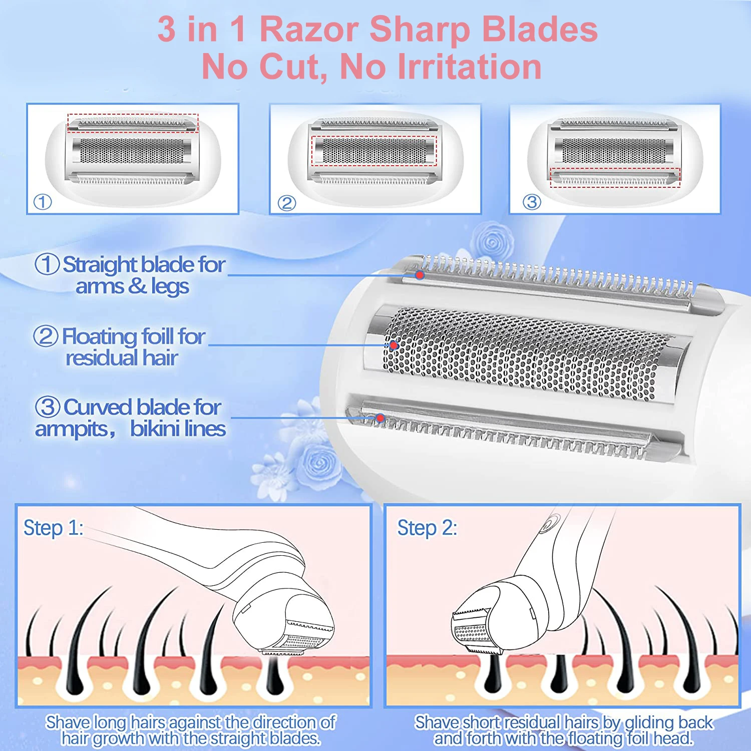 ladyshave bikini trimmer and shaver rechargeable waterproof electric razor for women