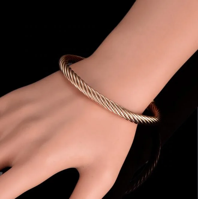 New fashion healthy saudi gold copper wire magnetic therapy bracelet