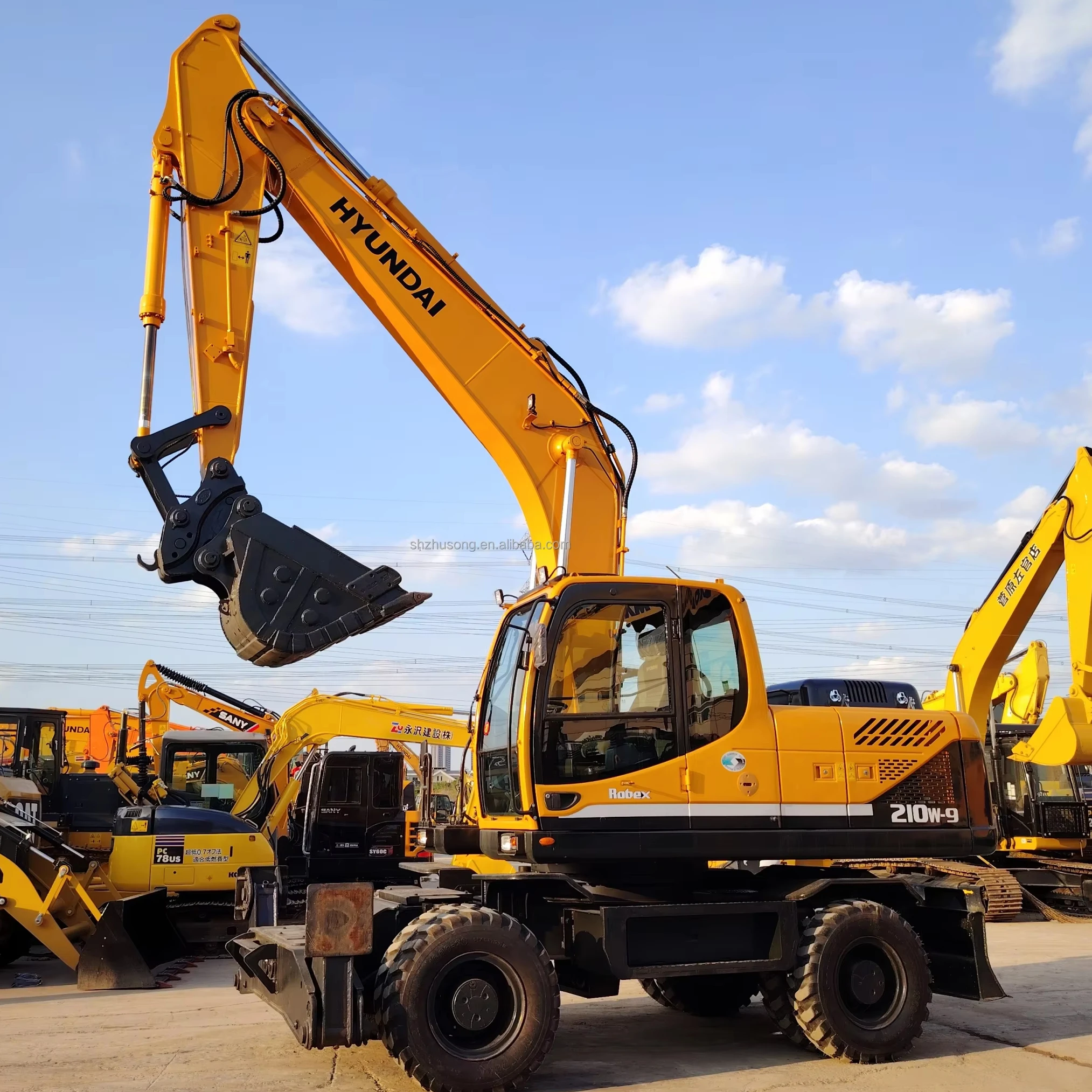 Hyundai used wheeled excavator nice condition  used 210W-9 Hyundai excavator made in Korea hot sale