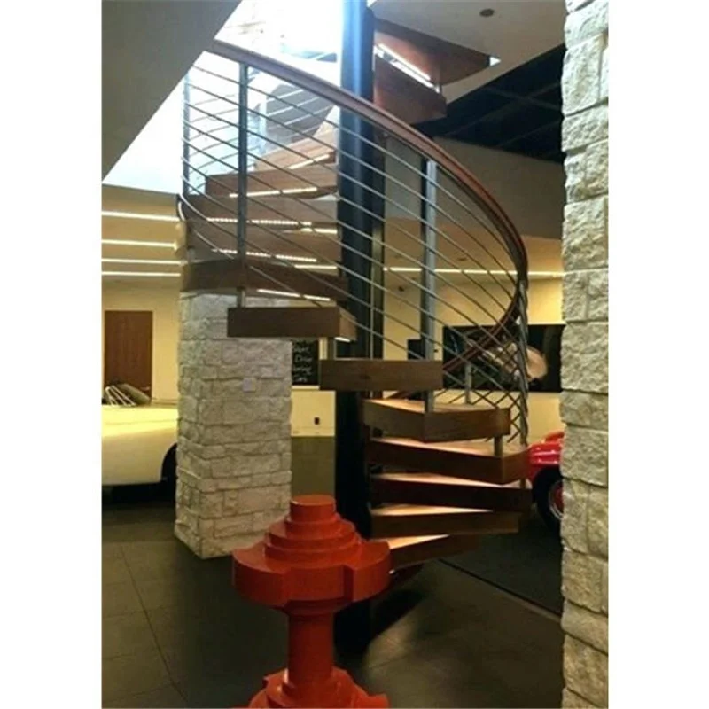 DAIYA spiral stair dwg с перил из закаленного стекла