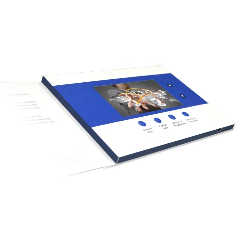 New 7 inch video book touchscreen digital video greeting card with 5 inch screen