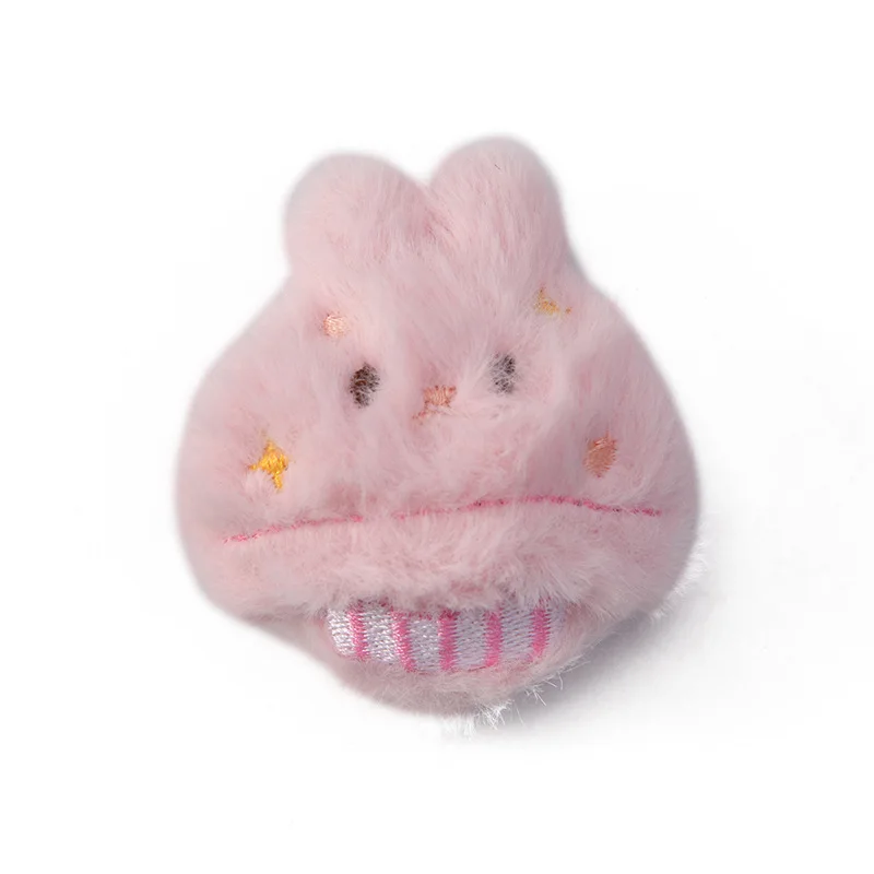 Colorful Rabbit Fur Cake Rabbit DIY Knitting Cartoon Keychain Pendant Plush Brooch Clothing Shoes Socks Accessories Material