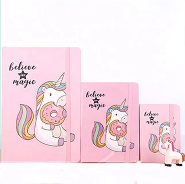 A7 A6 A5 Cartoon Unicorn Hardcover  Notebook 4 Styles Customized School Girl Cute Diary Notebooks