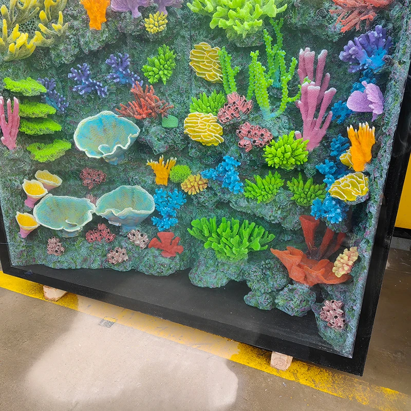 Wholesale beautiful landscape coral reef aquariums transparent large acrylic fish tank