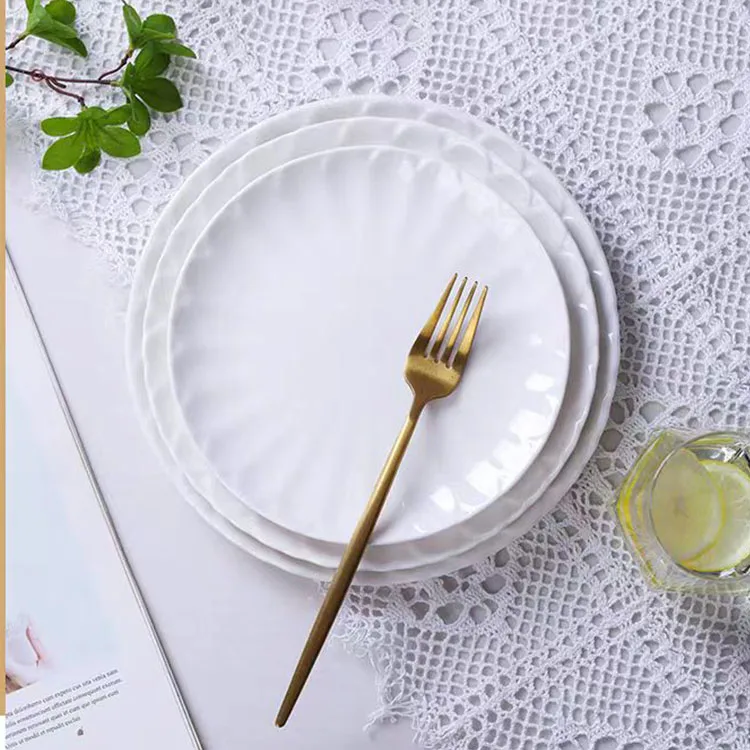 Custom Logo Luxury Unbreakable Round Plastic Melamine Dinner Dishes Plates for Restaurant