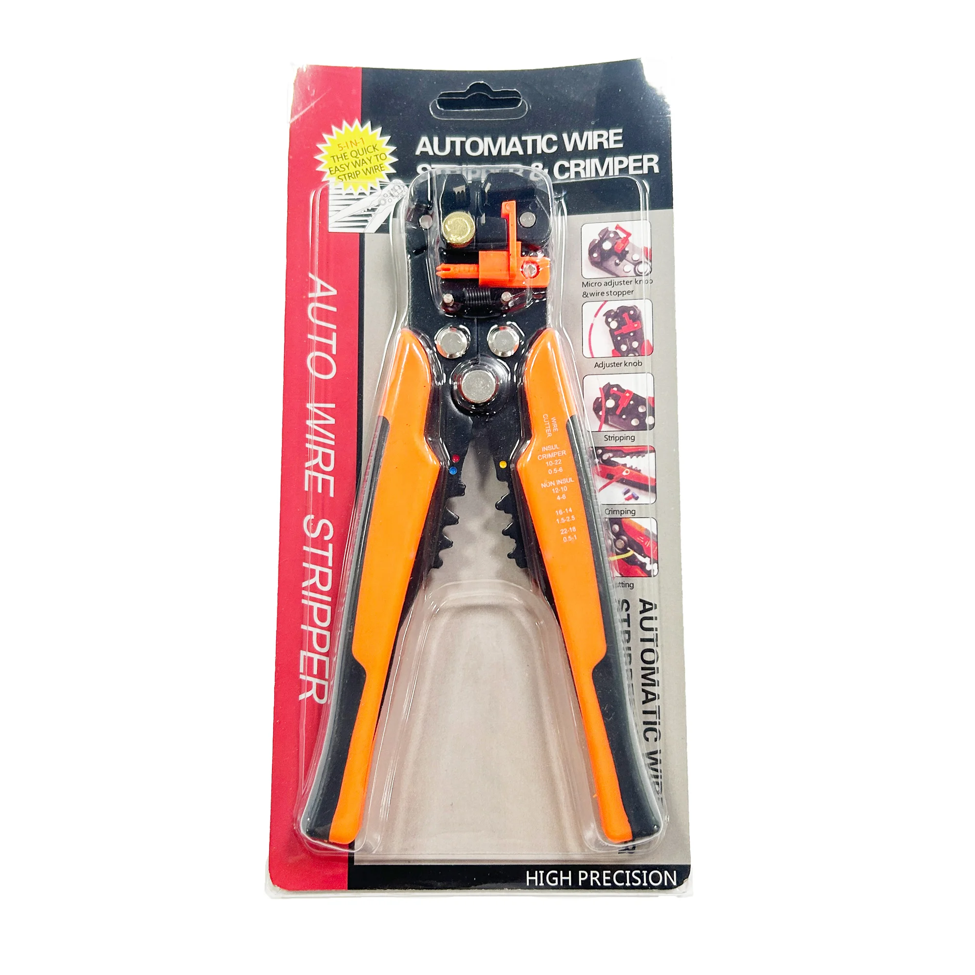 3 in 1 Heavy Duty Automatic Wire Stripping Tool Self Adjusting Wire Stripper 10-22 AWG Wire Cutter for Electrical Cable Cutting