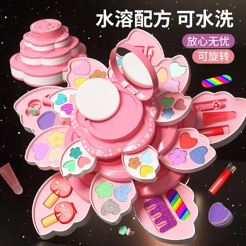 Hot sale Kids Flower Foldable Makeup Tool Set Party Cosplay Cosmetic Kits