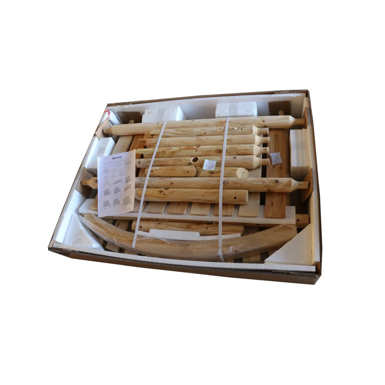 Outdoor Patio Garden Wooden Double Log Rocking Chair