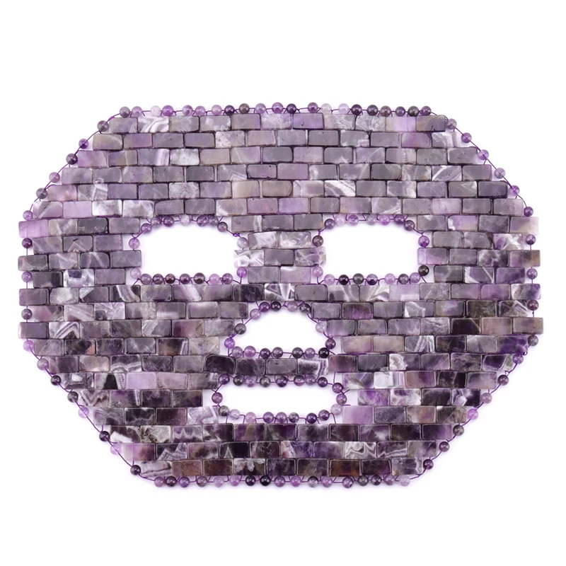 Factory Wholesale Natural Stone Amethyst Crystal Eye Sleeping Massage Jade Mask For Anti age