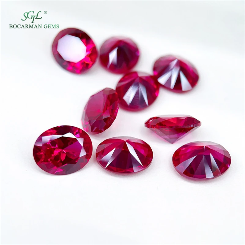 High temperature resistant synthetic ruby Oval  5# loose stone synthetic rose ruby gems