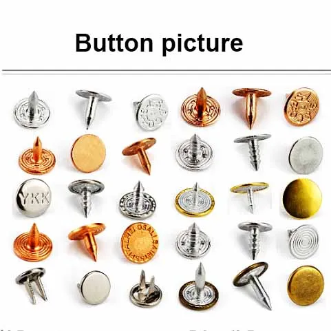 Custom Logo Metal Round Head Aluminum Jeans Button Nail Pin For Jeans Button Jeans Rivet Tack Button Nail