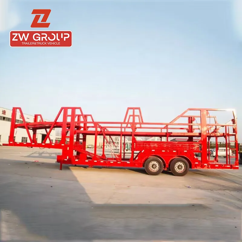 ZW Group Trailer Vehicle car carrier trailer made in china 2 axle 8 Car Hauler Trailer sale in dubai