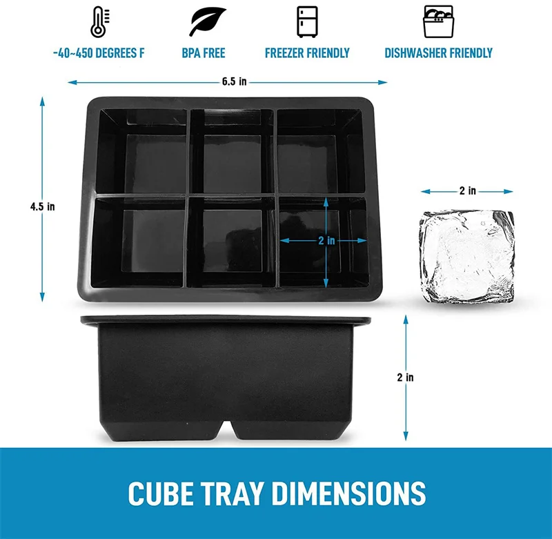 
Creative Flexibility Square Round Silicone Ice Hockey Mold Whiskey Ice Cube Tray With Lid 