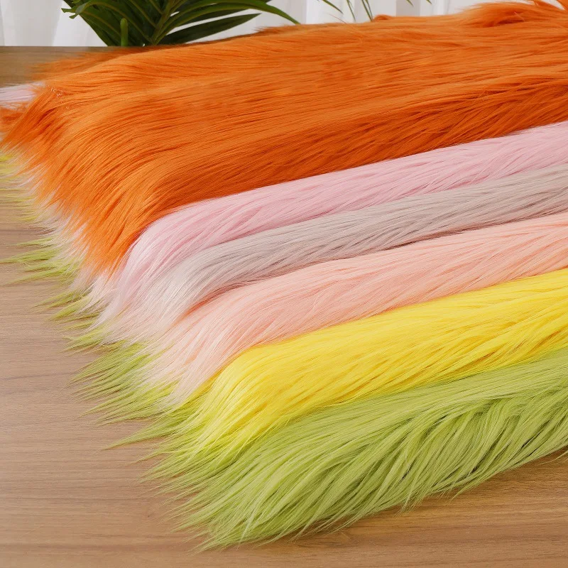 Chinese Factory Direct Selling Wholesale High Quality Faux Fur Shocking Pink Fox Fur Solid Color Sweater Carpet Toys Home Tex
