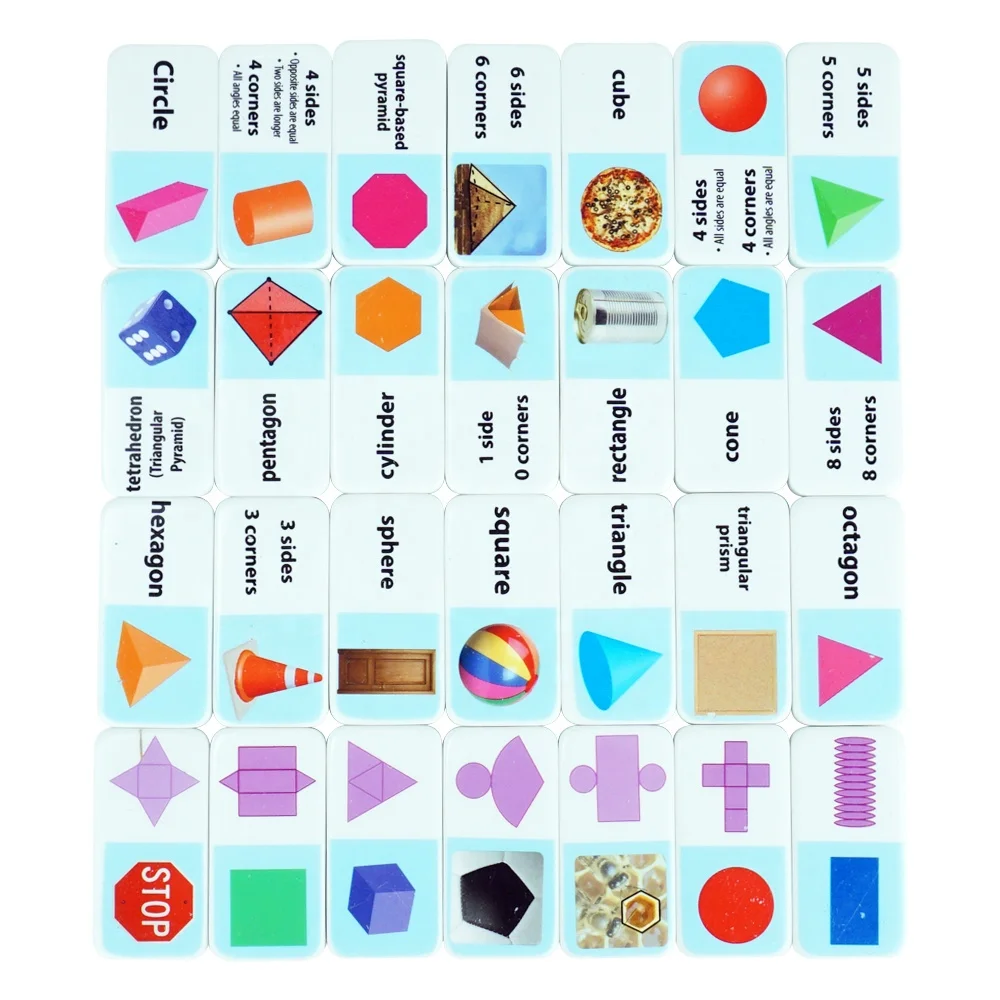 Factory oem double 6 domino set 28pcs custom logo english words design highlighter domino blocks for education games