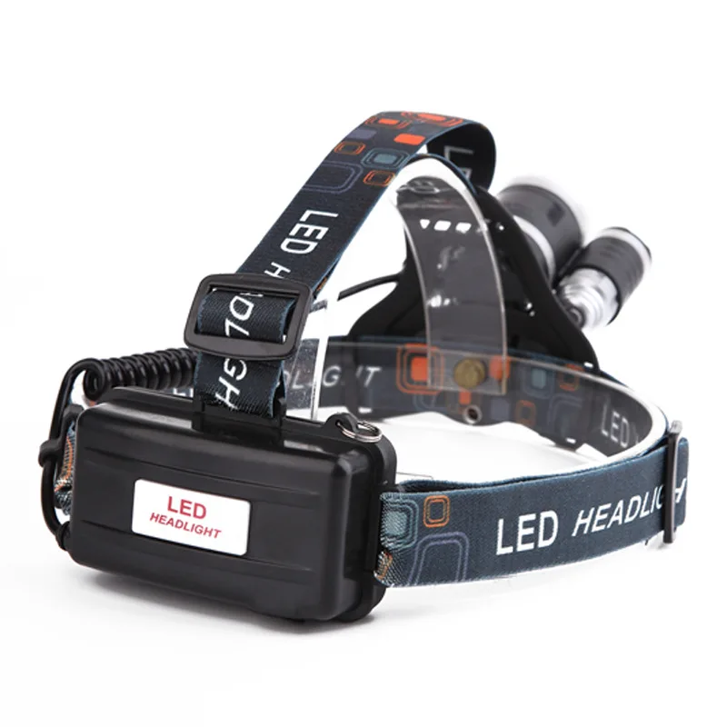 Portable cob led headlamp 1T6*2XPE camping Head Light Usb Zoom Rechargeable Torch headlamp with red light